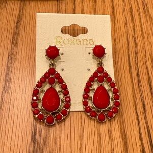 Roxanna Red Teardrop Earrings
